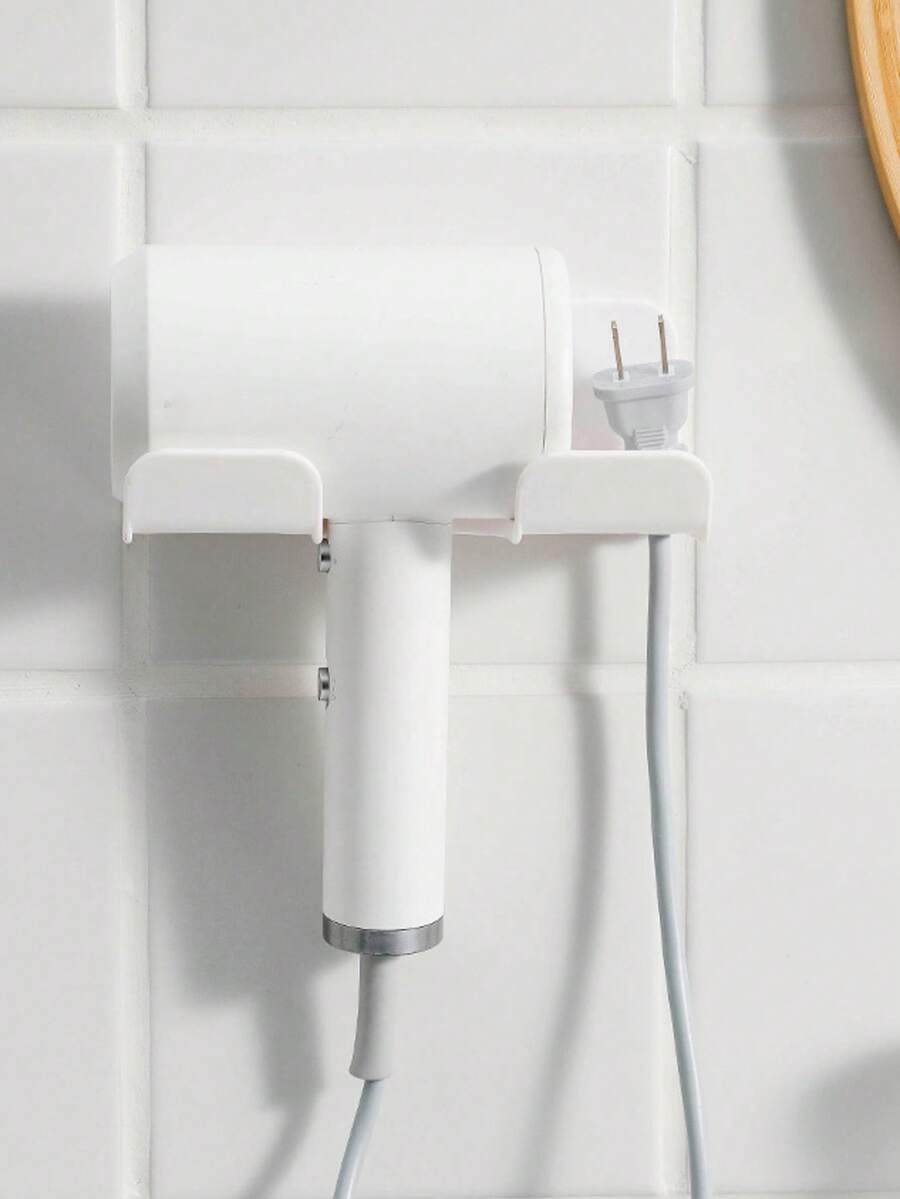 Giá đỡ máy sấy tóc gắn tường, giá đựng máy sấy tóc, giá sắp xếp đồ dùng phòng tắm cho máy sấy, lược, kem đánh răng, bàn chải đánh răng, dao cạo, phù hợp với nhiều kích cỡ máy sấy tóc, có khe cắm điện, dễ lắp đặt, phụ kiện phòng tắm, dụng cụ lưu trữ phòng tắm, đồ dùng phòng tắm, sắp xếp nhà cửa.