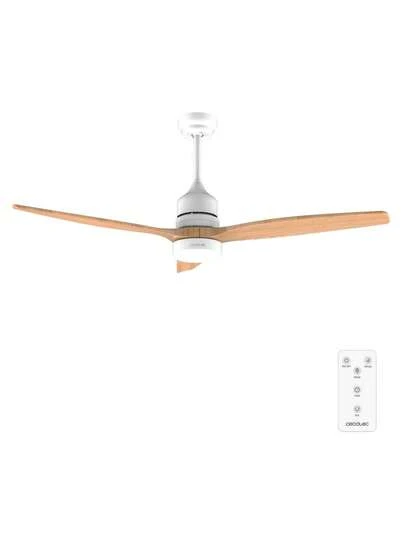  Cecotec Deckenventilator mit Licht & Fernbedienung 52" EnergySilence Aero 5230 WhiteWood: 40W -DC- Motor für leisen, effizienten Betrieb, 6 Geschwindigkeiten, 18W LED-Lampe mit 3 Lichttönen, Sommer/Winter-Funktion, programmierbarer Timer bis zu 8 Std. für perfekten Komfort und Energieeinsparung