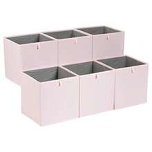 Basics Contenedores de almacenamiento plegables cubos organizadores para estantes rosa peonia paquete de 6 - Rosa peona - Ver 2