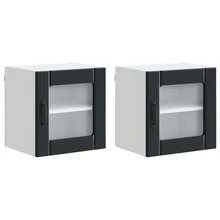 vidaXL Geschirrspülerfront Lucca 2 pcs Schwarz 40 x 31 x 40 cm - Schwarz - Übersicht 2