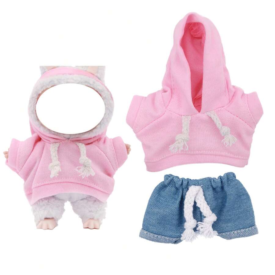 Set Hoodie dan Jeans Lucu, Untuk Labubu, Hadiah Liburan/Ulang Tahun (Tidak Termasuk Boneka Plush) - MultiWarna - View 1