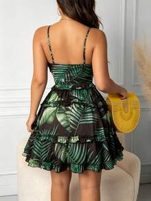 2026 Spring New Women's Clothing  European And American Cross-Border Dress Sexy Hollow Out Halter Neck V-Neck Tiered Dress - 綠色 - 查看 4