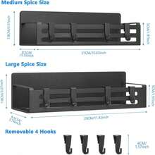 2 Magnetische Metall-Ablagen Mit 4 Haken Für Kühlschrank, Herd & Waschmaschine – Rostfreie Aufbewahrungslösung Für Gewürze, Tücher & Küchenutensilien - Übersicht 3