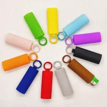 1pc/3pcs Silicone Lighter Holder Keychain, Portable Mini Lighter Protective Case Anti-Lost Anti-Slip Lighter Keyring, Colorful Soft Silicone Waterproof Outdoor Daily Carry Accessory, Suitable For BIC J6 Full Size Lighters - Fashionable Durable Scratch-Resistant Lighter Case, Windproof Minimalist Vintage Durable J6, Unisex Lighter Keychain Accessory - Multiple Styles - View 1