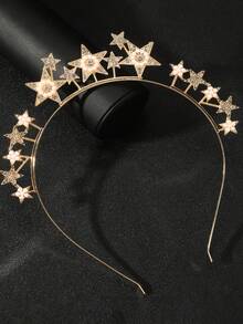 10/5/1 pieza Diadema de metal 3D en forma de estrella, minimalista y práctica, multifuncional. Adecuada para que las mujeres la usen en festivales, bodas y fiestas. - Plateado - Ver 15