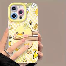 Fundas para teléfono con diseño de patito amarillo y pegatinas alegres. Compatibles con , Apple, VIVO, OPPO, , Transsion, ,  y Honor. Fabricadas en silicona TPU, ofrecen protección contra golpes y caídas. - Blanco - Ver 6
