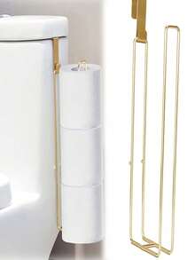 2PCS/SET Non Perforated Roll Paper Rack, Bathroom Storage Rack, Kitchen Storage Wall Mounted Rack, Toilet Hanging Tissue Rack - Gold - View 12
