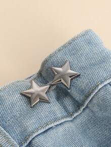 Denim Waist Adjustable Buckle, Detachable, No Sewing Required, Elastic Metal Material, Star-Shaped Buckle Design, Adjustable Waistline, Suitable For Pants, Skirts, Jeans, Etc. Colorful Button Brooch, Unisex, Fashion Versatile, Detachable Bag Accessory, Gift For Female Students And Mothers - Multicolor - View 12