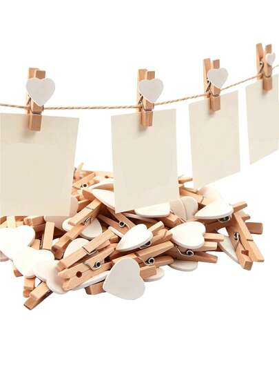 500/100/200 chiếc kẹp quần áo mini bằng gỗ hình trái tim, kẹp trái tim màu trắng, kẹp ảnh nhỏ, thích hợp cho tiệc mừng em bé, đám cưới, sinh nhật, trang trí thủ công và kẹp giấy ảnh để sắp xếp quần áo.