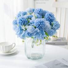1/3/60pcs Artificial Hydrangea Chrysanthemum Bouquet, Artificial Flower Bouquet, Suitable For Home, Restaurant, Living Room, Outdoor Garden Decoration, Can Be Used For Wedding, Home Garden And Party Decoration, Artificial Flowers, Wedding Bouquet, Bridal Bouquet, Wedding Decoration, Mother's Day Bouquet, Spring Decoration - Blue - View 4