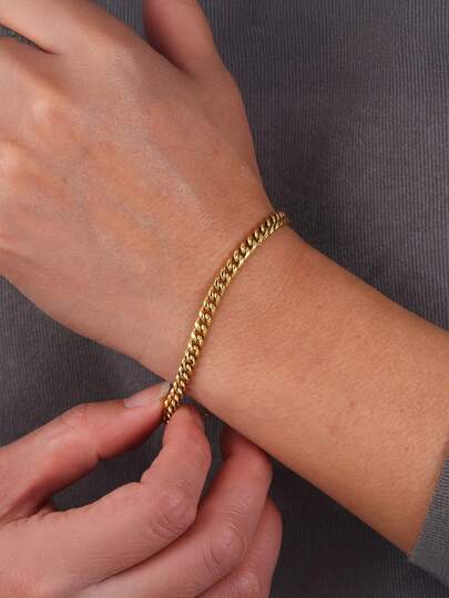 Stainless Steel All-Match Hip-Hop Cuban Link Bracelet, Versatile Accessory, Holiday/Birthday Gift, Cost-Effective, Multiple Sizes Available, Stable Plating