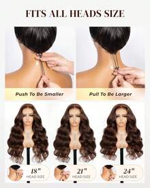 ARABELLA Tóc giả 13x6 không keo HD Lace Front màu nâu đậm sóng body 100% tóc thật, nhổ sẵn đường chân tóc tự nhiên, cắt sẵn, tẩy nút tóc, mật độ 180%/200%, dài 18-30 inch, dễ dùng cho người mới bắt đầu, dành cho nữ dùng hàng ngày - S4 - Xem 8