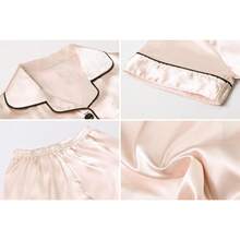 2026 Women & Girls 2-Piece Satin Short Set,Silk Button-Down Top With Shorts,Mom And Me Matching Outfits,Ideal Gift - pink champagne - View 7