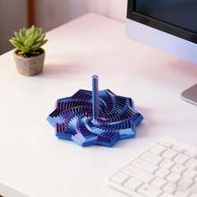 1pc 3D Printed Expandable Sensory Stress Relief Star, Expandable Up To 4.3 Inches Fractal Decompression Toy Octagonal With Handle, Colorful Rotating Spiral Design, Stress Relief - Multicolor - View 5