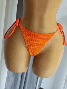 Bộ đồ bơi nữ mùa hè thoải mái đi biển, chất liệu vải ombre, tay dài, gồm áo bikini buộc dây sau lưng không thể tháo rời và quần bikini buộc dây bên hông. - Nhiều màu - Xem 6