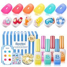 Beetles Neon Gel Nail Polish Set - 9ML 6 Colors Summer Sunstripe Jelly Gel Nail Polish Kit Sheer Translucent Effect With Sticker Nail Accessories Soak Off UV Salon DIY At Home Manicure Gift For Women - 9ML 6 Colors Summer Sunstripe Jelly - 查看 1