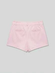 YROOE 女款四季休閒極簡復古純色低腰短褲 夏季 - 淺粉色 - 查看 2