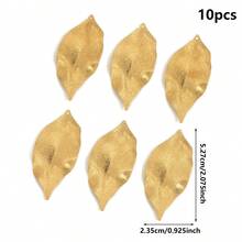 10/20 chiếc mặt dây chuyền hình lá bằng đồng thau, một lỗ, lấp lánh, dùng để làm trang sức DIY, khuyên tai và vòng cổ cho nữ. Mặt dây chuyền hình lá bằng kim loại. - Màu đồng thau - Xem 10