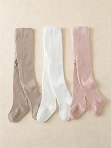 3 đôi quần legging trơn màu dễ phối đồ cho bé gái, ôm sát, phù hợp cho mùa xuân, mùa thu và các mùa chuyển tiếp, đa năng cho mặc hàng ngày, đồng phục học sinh và nhiều dịp khác. - Nhiều màu - Xem 5