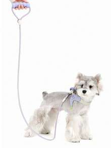 (2件套)小型犬海绵手柄胸背带和牵引绳套装,可调节柔软网眼背心式犬用胸背带,配有柔软手柄和透气网眼衬垫,反光轻便牵引绳,户外散步两件套 - 彩色 - 查看 2