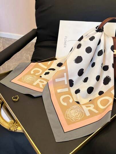 1 chiếc khăn bandana in họa tiết hình học, đa năng dùng làm thắt lưng, khăn quàng cổ, băng đô, phụ kiện thời trang cho nữ.
