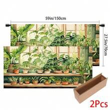 1件裝，家居裝飾，植物主題圖案印花桌裙，廚房小窗簾，廚房櫥櫃蓋，附窗簾孔，易於懸掛，長方形，機器編織，可機洗，廚房裝飾與配件，非常適合廚房櫥櫃和家居裝飾 - 彩色 - 查看 13