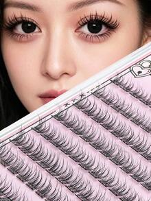 96 chiếc/hộp Lông mi giả Lina mềm mại và chân thực như lông chồn, 8/10/11mm, kiểu dáng C-Curl độc đáo, nhẹ, không cần keo, không cần tẩy trang, lông mi giả/chùm lông mi. - C - Xem 5