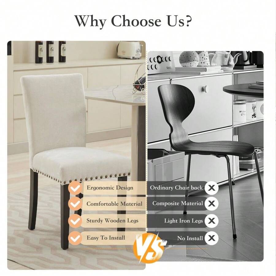 Dining Chairs - Beige - View 1