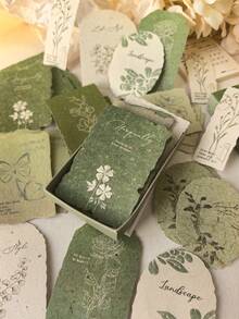 1 Box 30pcs Asymmetrical Vintage Border Plant & Floral English Label Cards, DIY Decoration For Scrapbooking, Diary, Collage - HT199 - View 3