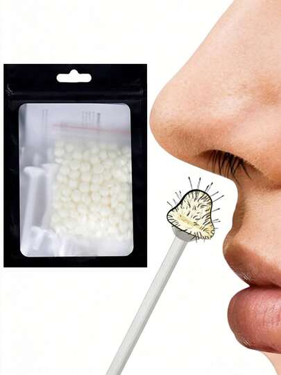 Portable Nose Hair Removal Wax Kit, Includes 25g Wax Beans And 4 Wax Applicator Sticks, Suitable For Both Men And Women