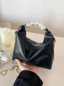 Fashionable Minimalist Casual Mini Faux Pearl Decor Handbag, Suitable For Women, Teenage Girls, Office Use, White - Multicolor - View 14