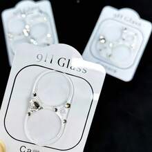 Shockproof Sparkly Rhinestone Heart-Shaped Lens Cover Camera Sticker Compatible With Iphone 17 Pro Max/17 Pro/17/16 Pro Series, Smartphone Decoration Sticker, Lens Hole Design, Won't Affect Photography, Ideal Gift For Girlfriends, Fashionable Women, Mother's Day Birthday Anniversary Gift - Multicolor - View 5