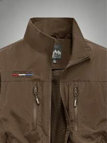 Men's Outdoor Multi-Functional Utility Vest, Spring/Summer Fishing Photography Casual Jacket With Multiple Pockets Sports - Coffee Brown - View 3
