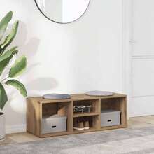 vidaXL Schuhbank Artisan-Eiche 105x35x35 cm Holzwerkstoff - Braun - Übersicht 1
