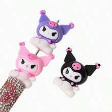 SANRIO 酷洛米卡通橡胶珠子带孔，3D迷你珠子DIY手机链笔配件 - A - 查看 3