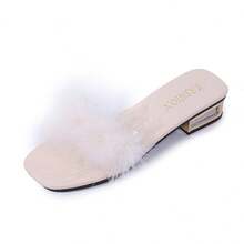 Women's Metallic Glamorous Style Rhinestone Criss-Cross Strap Sandals, Suitable For Party, Holiday, Wedding, Outdoor Wear In Spring/Summer, Square Toe, Metallic Chunky Heel, Slip-On, Open Toe, Shiny - Off-white 1 - View 14