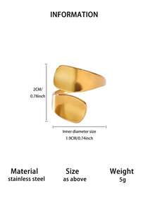 1PC Chunky Street Style Geometric Open Size Stainless Steel Index Finger Rings For Women Glossy Large Party Cocktail Ring - Multicolor - View 9