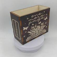 1pc Handmade Wooden Bookmark Box, Open Storage Box, Compact Stationery Bookmark Organizer, Great Gift For Readers, Teachers, Students, Friends, Home Decor - Brown - View 8
