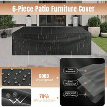 Aoxun Juego de Muebles de Patio de 6 Piezas, Mimbre de Ratán, Conjunto de Conversación para Exteriores con Mesa de Centro y Cojines de 4 Pulgadas de Grosor, Beige (Incluye Funda Impermeable) - 1 - Ver 8