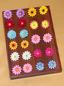 22个装多色仿真花发夹，波西米亚风。雏菊发夹，沙滩风发饰，女士发饰。适合日常休闲佩戴、户外旅行、海滩度假。夏季配饰，夏威夷海滩必备，送给女朋友的礼物，夏季假日装饰，节日派对。 - 彩色 - 查看 7