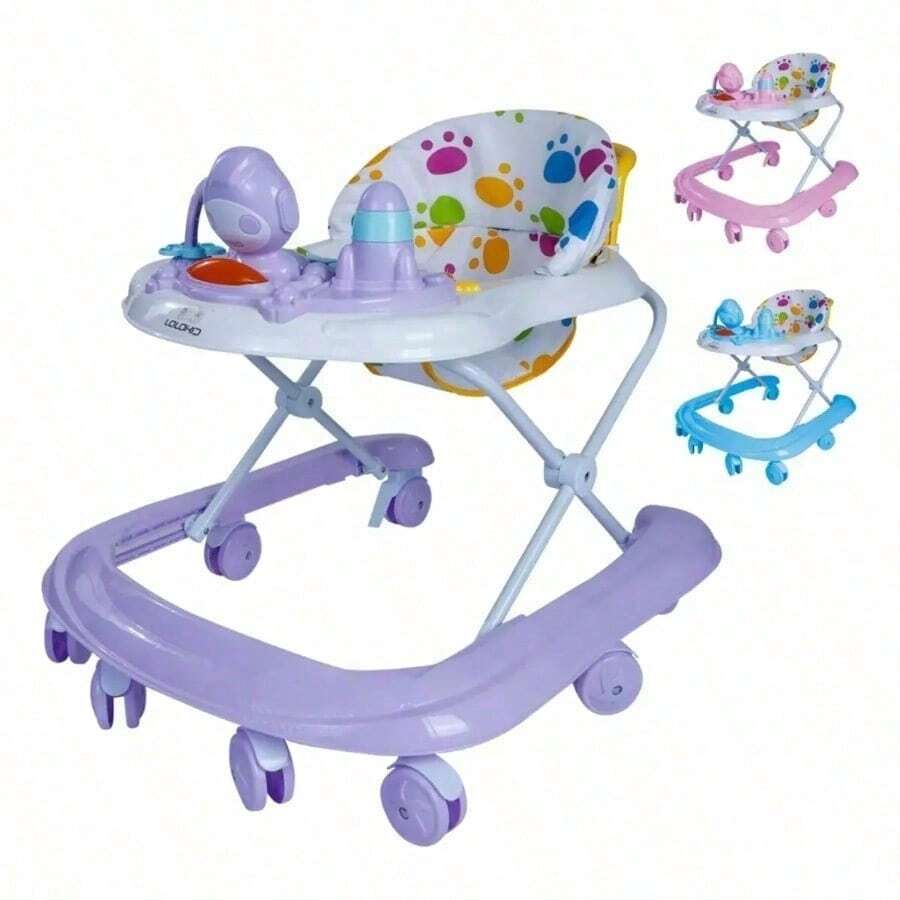 Andadera Musical Plegable para Bebé, Juguete Educativo Interactivo, Estable y Segura para Aprender a Caminar - Lila - Ver 1