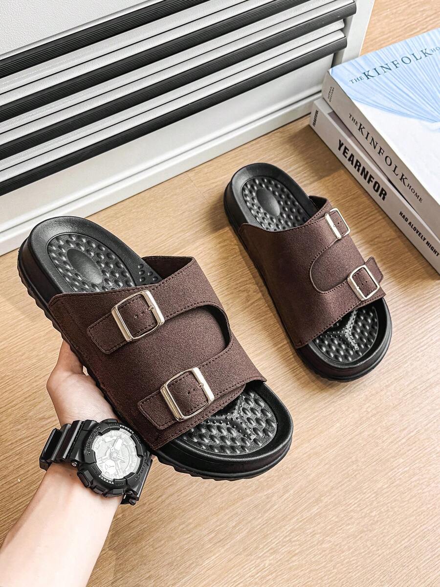 Sandalias marrones para hombres, Chanclas Birkenstocks de EVA para ir y venir, adecuadas para usar de viaje - Marrón - Ver 1
