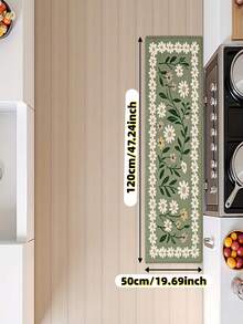 1pc Ins Fresh Matcha Green Daisy Kitchen Floor Mat, Kitchen Rug, Kitchen Carpet - Multicolor - View 16