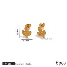 4/6/10 Stainless Steel Bohemian Leaves, Flower Shaped Earrings DIY Geometric Earring Base For Jewelry Making Suitable For Women To Wear - Earrings - View 10