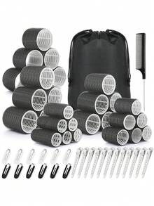 56pcs Large Size Curling Iron Set, Includes Comb, Clips, Storage Bag, Slouchy Curling Tools, Styling Tools, Multi-Layer Curling Irons - Multicolor - View 12