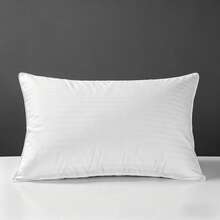 1pc Standard Size Down Feather Pillow, Luxury 3-Layer Structure, Soft Down-Proof Pillow Shell, Fluffy And Comfortable, Suitable For Side, Back And Stomach Sleeping - White - View 13