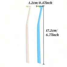 Single-Tuft Soft Bristle Interdental Toothbrush-Slim Tapered Design, Compact And Portable, For Interdental And Detail Cleaning, Blue/White - Multicolor - View 4