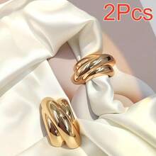 1/2/3/4/5/6pcs Fashionable Arched Metal Scarf Clips, Shawl, Swimsuit Strap, Dress, Coat Connector Buckles, Clothing Fashion Decorative Sewing Fasteners - Multicolor - View 15