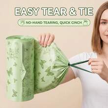 50 túi rác có dây rút - Túi rác nhà bếp chịu lực cao, chống rò rỉ, chống rách, tự dán kín, dung tích 13 gallon - A - Xem 5