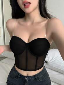 Áo ngực nâng ngực gợi cảm màu đen Peach Girl dành cho phụ nữ ngực nhỏ - màu đen - Xem 8